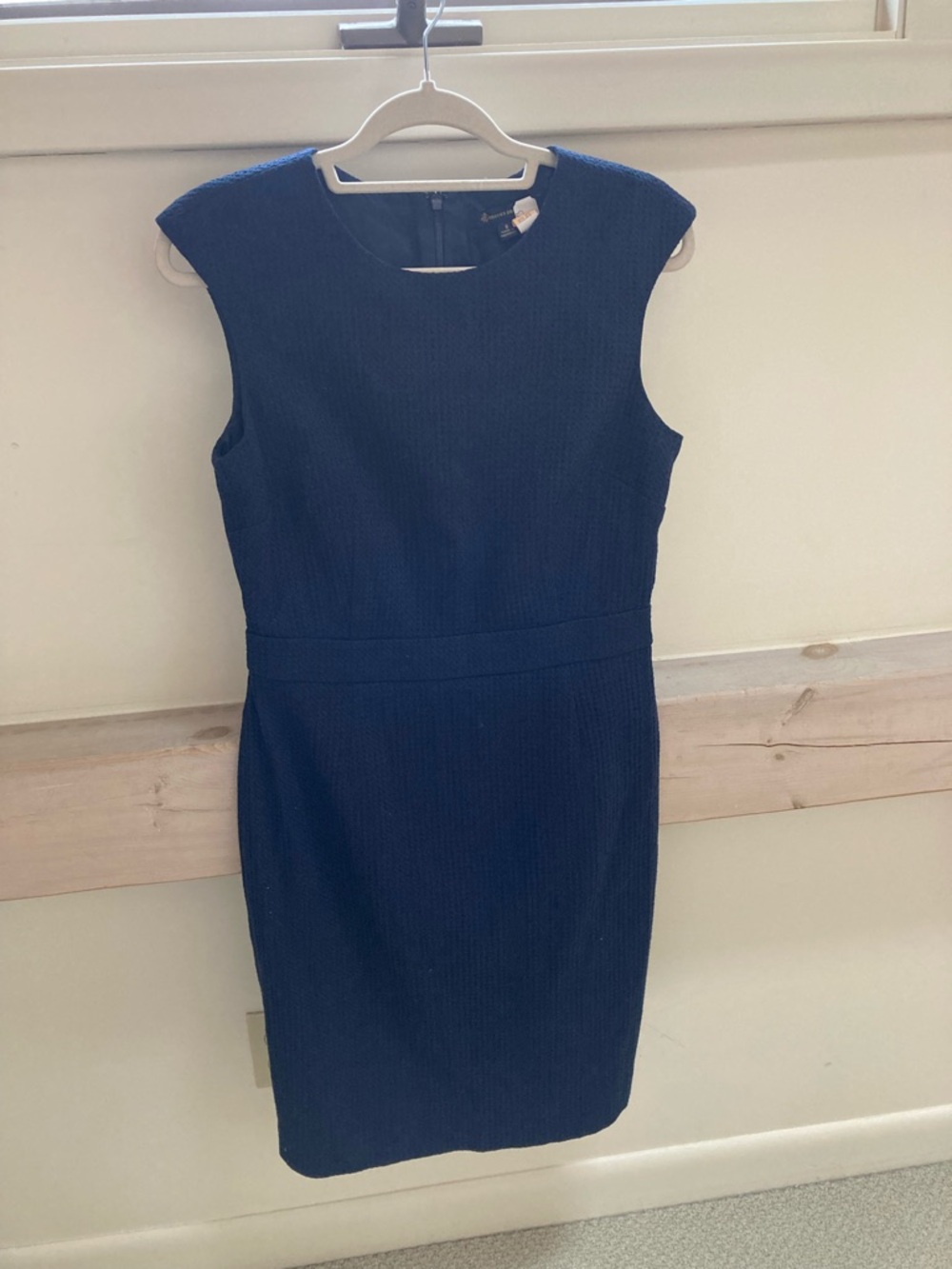 Brooks Brothers Navy Sleeveless Sheath Midi Dress
